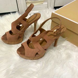 NINE WEST PLATFORM NUDE SHOES